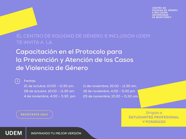 Capacitación en el Protocolo para la Prevención y Atención de los Casos de Violencia de Género - Estudiantes Profesional y Posgrado