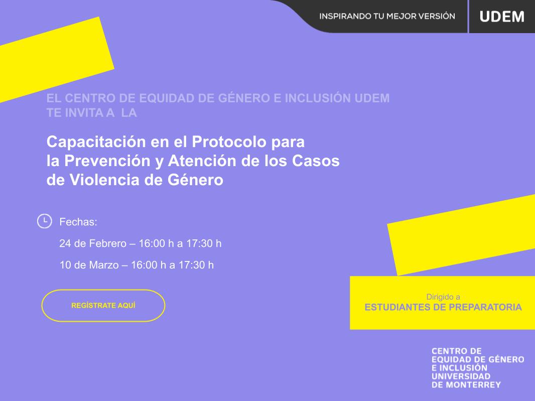 Capacitación en el Protocolo para la Prevención y Atención de los Casos de Violencia de Género - Prepa