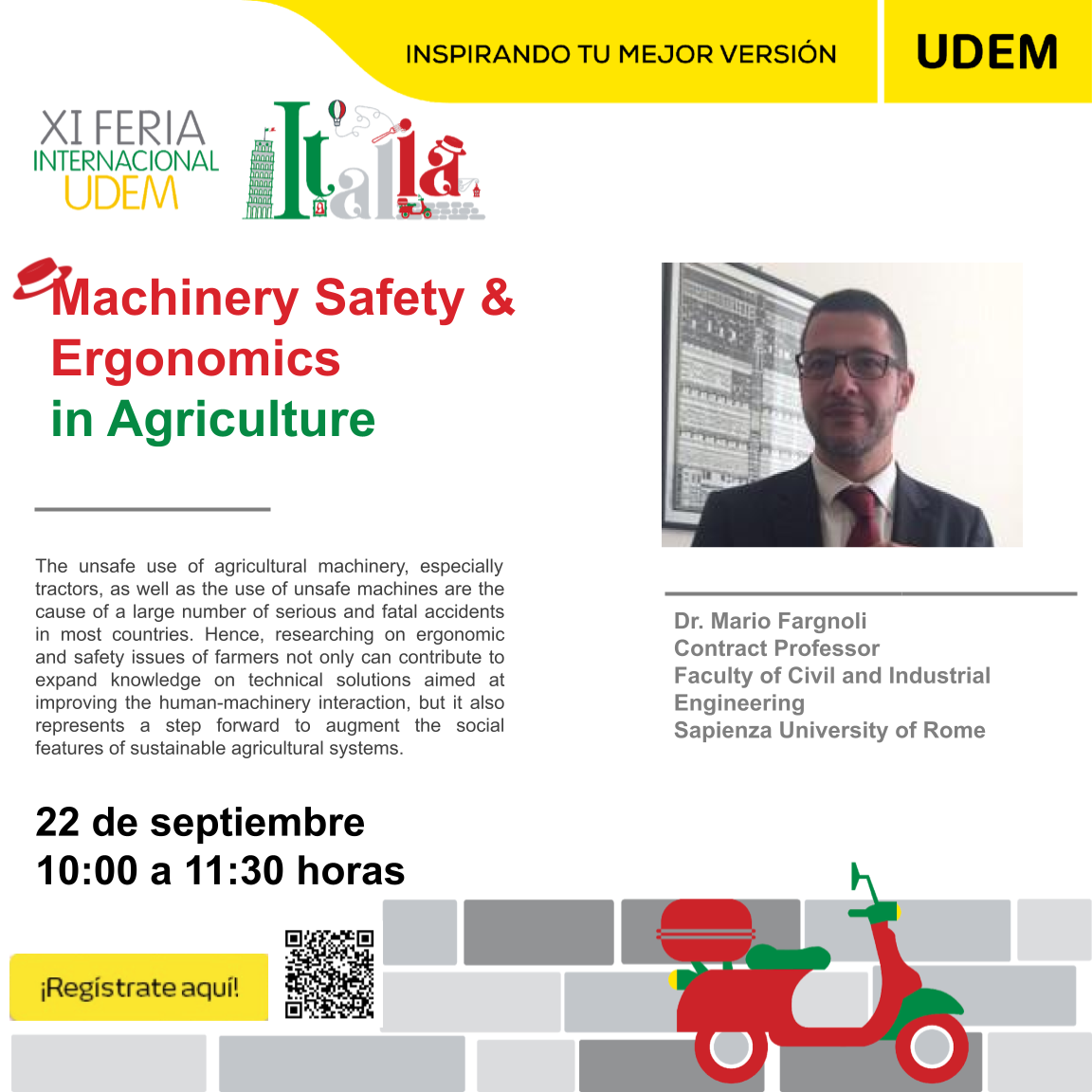 Conferencia Machinery Safety & Ergonomics in Agriculture - Feria Internacional UDEM: Italia