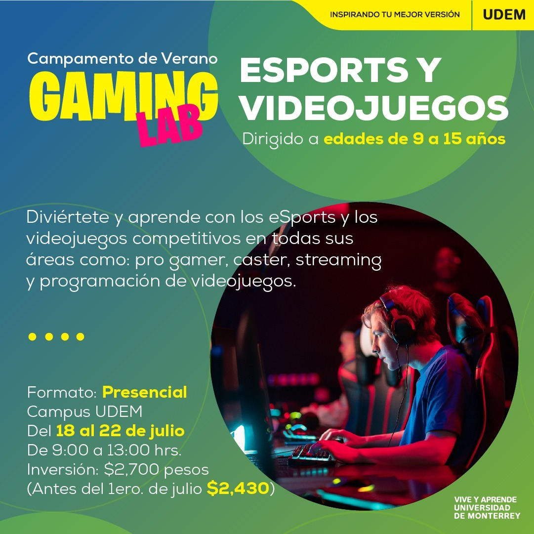 Campamento de Verano Presencial: Gaming Lab Esports y Videojuegos