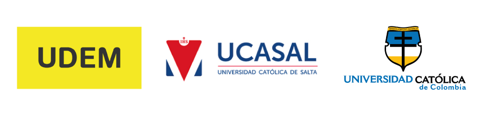 Logos UDEM, Universidad Católica de Salta y Universidad Católica de Colombia
